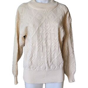 Vintage  Demetre Sweater Womens Sz L  Virgin Wool Ski  Ivory Snowflakes
